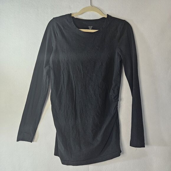Love by Gap Maternity Black Long Sleeve Top Sz S Womens - Picture 1 of 5